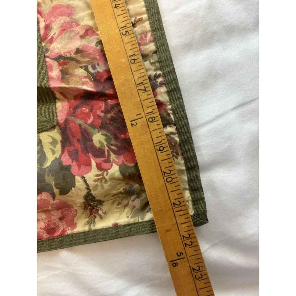 Chaps Ralph Lauren Standard Rosemont Floral Pillow Shams (2) Ribbon Accent‎
